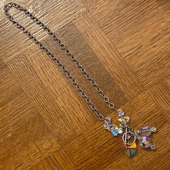 Chunky Sterling & AB Crystal Candy toggle necklace - Picture 17 of 17